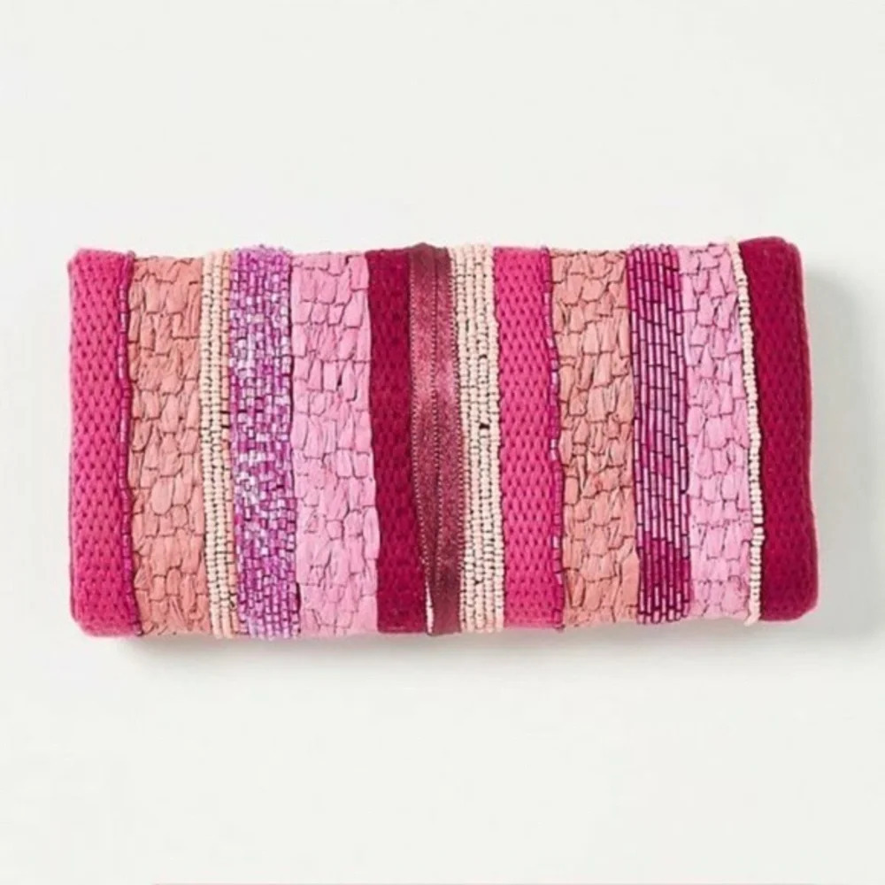Anthropologie Pink Embellished Danica Jewelry Pouch - Picture 4 of 4